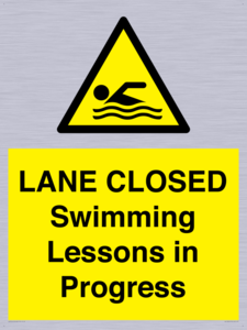 LANE CLOSED Swimming Lessons in Progress